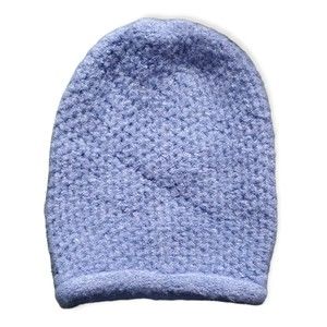Free People Womens Dreamland Knit Beanie Hat Light Blue One Size Fits Most